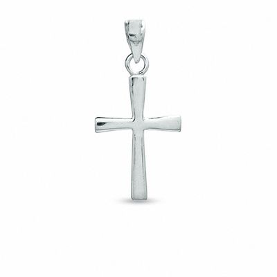 Sterling Silver Skinny Flare Cross Necklace Charm