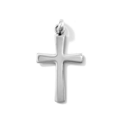 Sterling Silver Skinny Flare Cross Necklace Charm