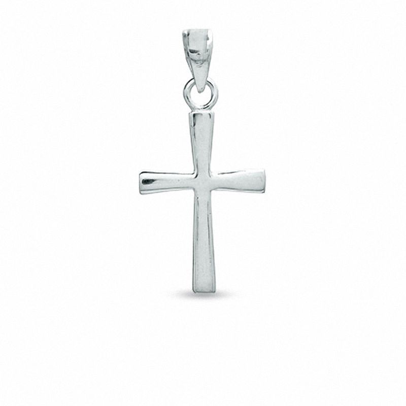 Skinny Flat Cross Charm in Sterling Silver