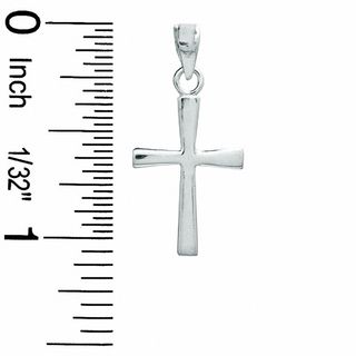 Sterling Silver Skinny Flare Cross Necklace Charm