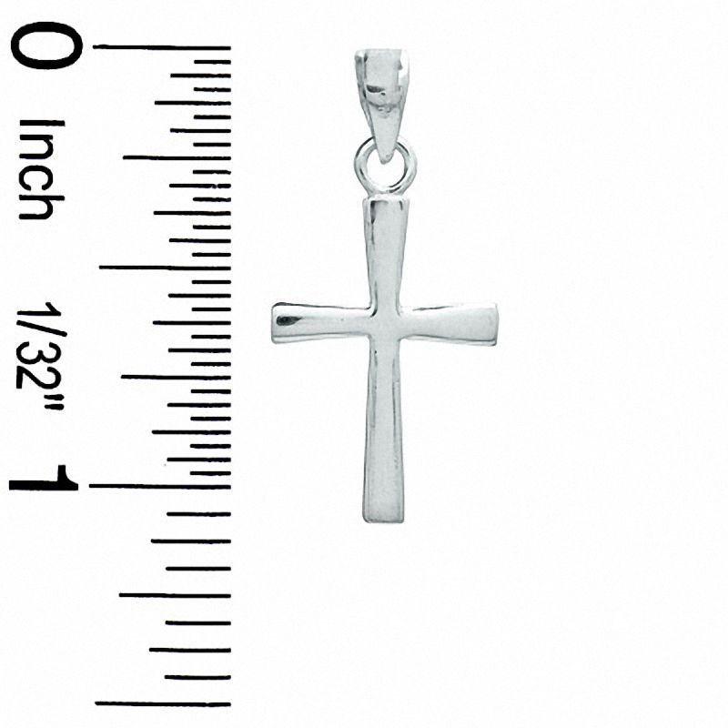 Skinny Flat Cross Charm in Sterling Silver