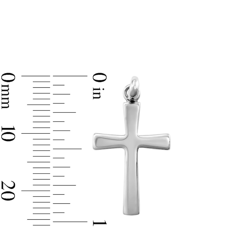 Main Image 3 of Sterling Silver Skinny Flare Cross Necklace Charm