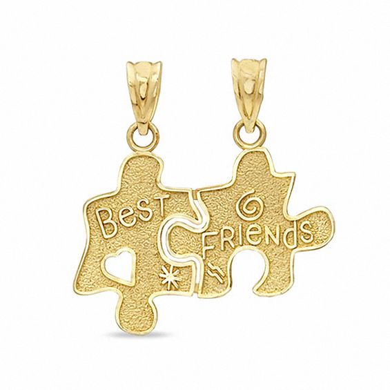 Child's Breakable Best Friends Puzzle Charm in 10K Gold