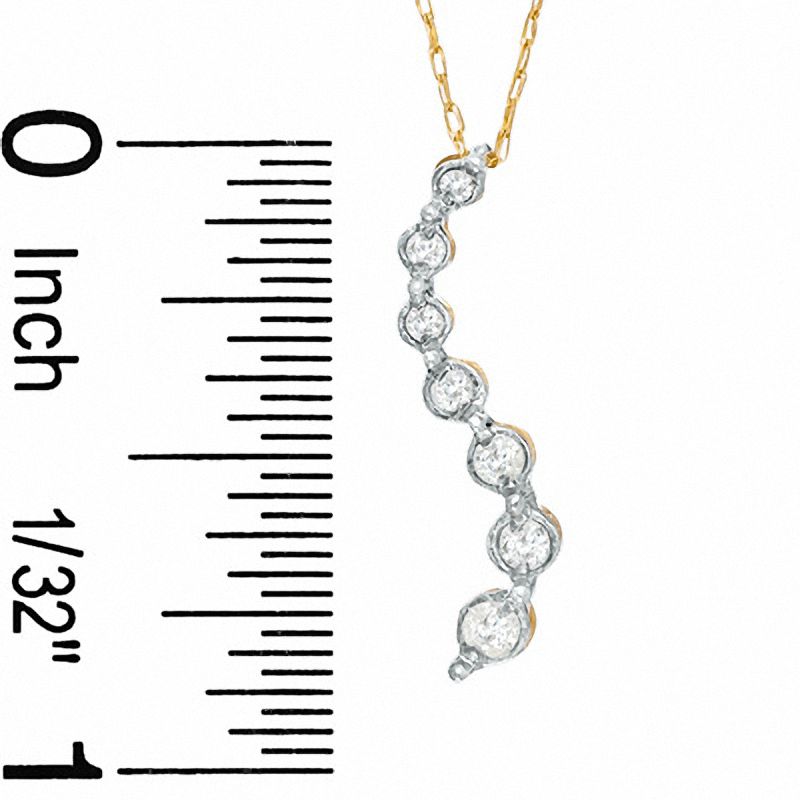 1/4 CT. T.W. Journey Diamond Seven Stone Pendant in 10K Gold - 16"