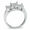 Thumbnail Image 2 of 1/10 CT. T.W. Diamond Micro Three Square Ring in 10K White Gold