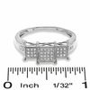 Thumbnail Image 3 of 1/10 CT. T.W. Diamond Micro Three Square Ring in 10K White Gold