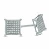 1/5 CT. T.W. Diamond Micro Square Earrings in 10K White Gold - XL Post