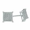 Thumbnail Image 0 of 1/5 CT. T.W. Diamond Micro Square Earrings in 10K White Gold - XL Post