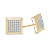 1/5 CT. T.W. Diamond Framed Square Earrings in 10K Gold