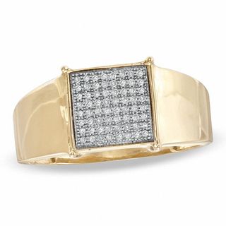 1/5 CT. T.W. Square Composite Diamond Ring in 10K Gold