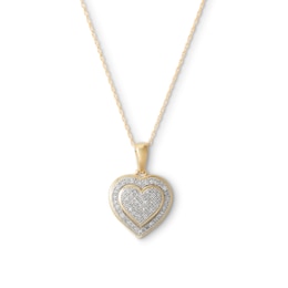 1/5 CT. T.W. Heart-Shaped Composite Diamond Frame Pendant in 10K Gold