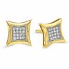 Thumbnail Image 0 of 1/10 CT. T.W. Diamond Micro Curve Frame Square Earrings in 10K Gold