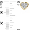 Thumbnail Image 4 of 1/10 CT. T.W. Diamond Micro Heart Stud Earrings in 10K Gold