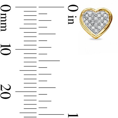 1/10 CT. T.W. Diamond Micro Heart Stud Earrings in 10K Gold