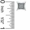 1/10 CT. T.W. Diamond Curved Frame Square Earrings in 10K White Gold