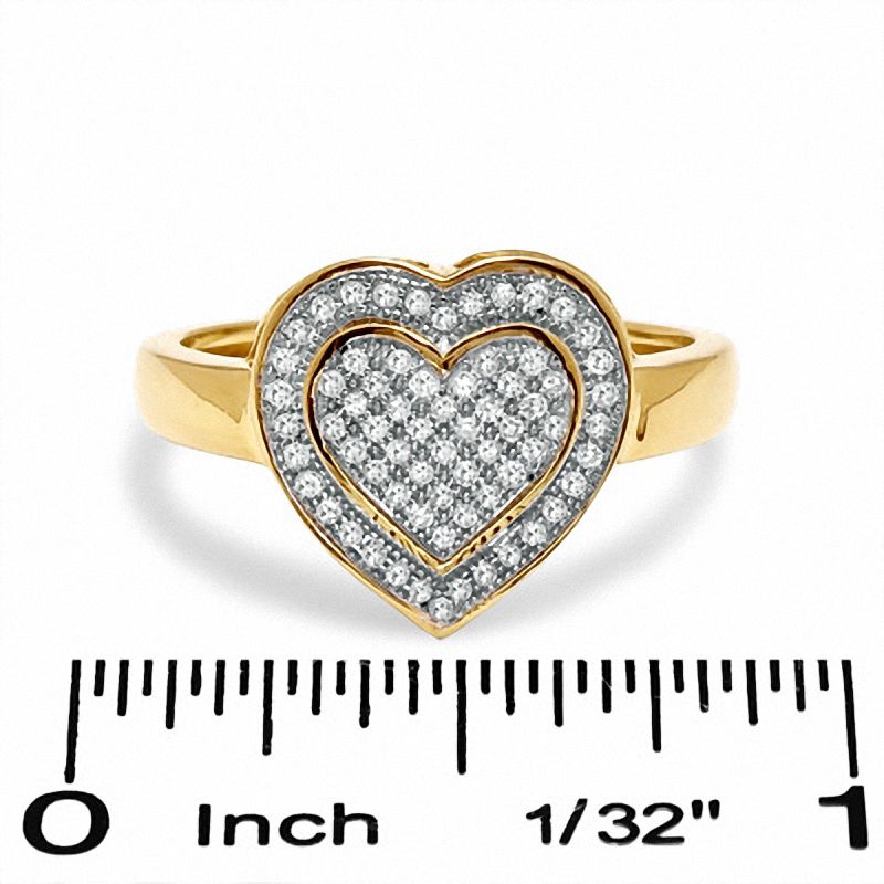 10K White Gold Filigree Diamond Heart Ring - A&V Pawn