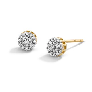 1/10 CT. T.W. Diamond Composite Round Earrings in 10K Gold