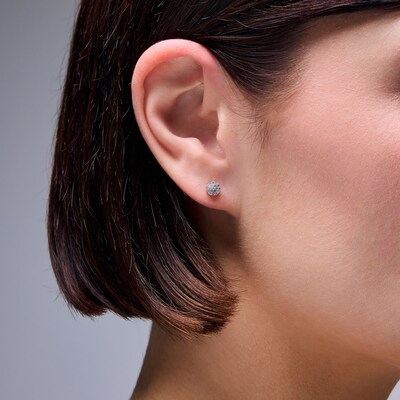 1/10 CT. T.W. Diamond Composite Round Earrings in 10K Gold