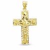Thumbnail Image 1 of Crucifix with Diamond-Cut Filigree Outline Charm in 10K Gold