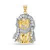 Thumbnail Image 1 of Cubic Zirconia Jesus Head Charm in 10K Two-Tone Gold
