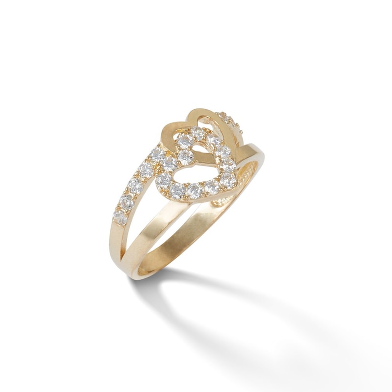 Cubic Zirconia Heart Ring in 10K Gold