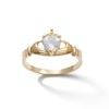Thumbnail Image 1 of 6mm Heart-Shaped Cubic Zirconia Claddagh Ring in 10K Gold