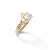 Thumbnail Image 2 of 6mm Heart-Shaped Cubic Zirconia Claddagh Ring in 10K Gold