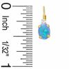 Oval Lab-Created Blue Opal and Cubic Zirconia Drop Earrings in 10K Gold