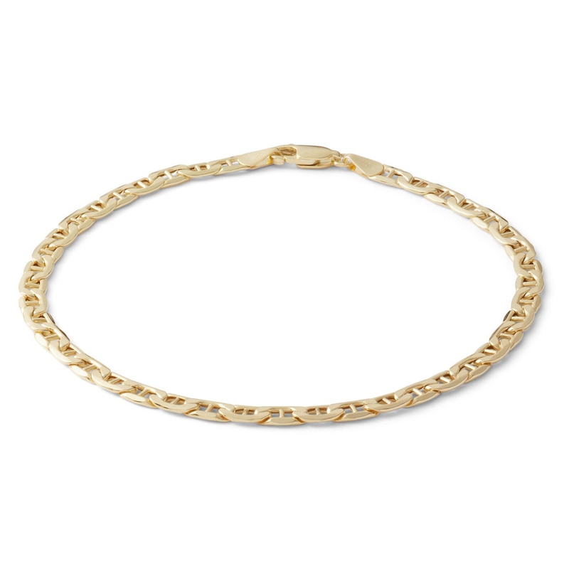 Made in Italy 100 Gauge Mariner Chain  Bracelet in 10K Hollow Gold - 8"