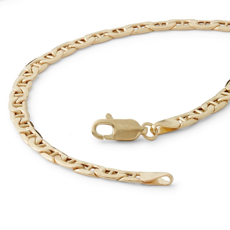 Made in Italy 100 Gauge Mariner Chain  Bracelet in 10K Hollow Gold - 8"