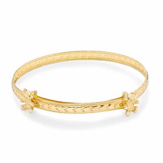 Child's 10K Gold Adjustable Teddy Bear Baby Bangle
