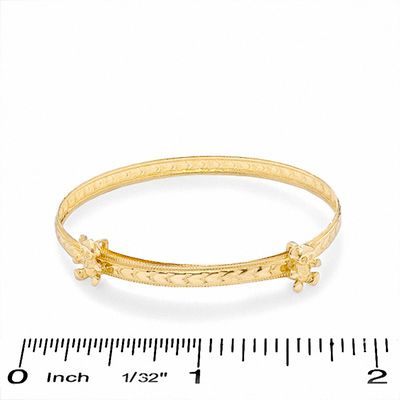 Child's 10K Gold Adjustable Teddy Bear Baby Bangle