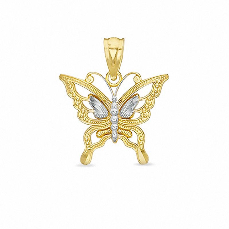 Details about   14K Yellow Gold Polished Butterfly Charm Pendant MSRP $57 