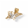 Diamond-Cut Mini Butterfly Two-Tone Necklace Charm in 10K Solid Gold