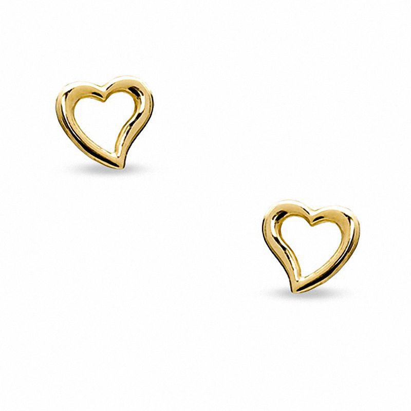 Main Image 1 of 10K Gold Open Heart Stud Earrings