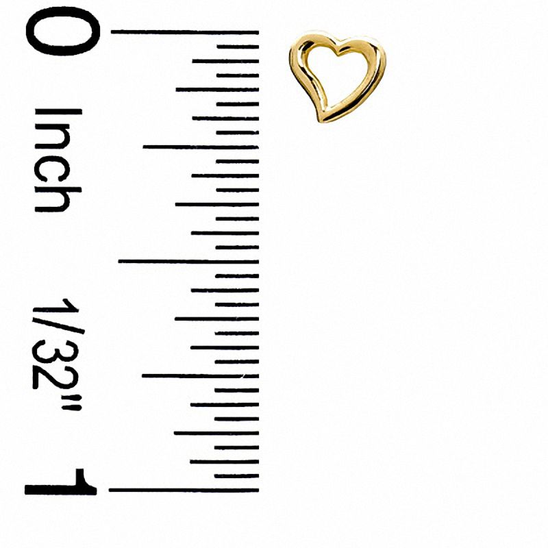 Main Image 2 of 10K Gold Open Heart Stud Earrings