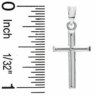 Plain Cross Charm in 10K White Gold