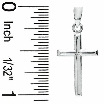 Plain Cross Charm in 10K White Gold