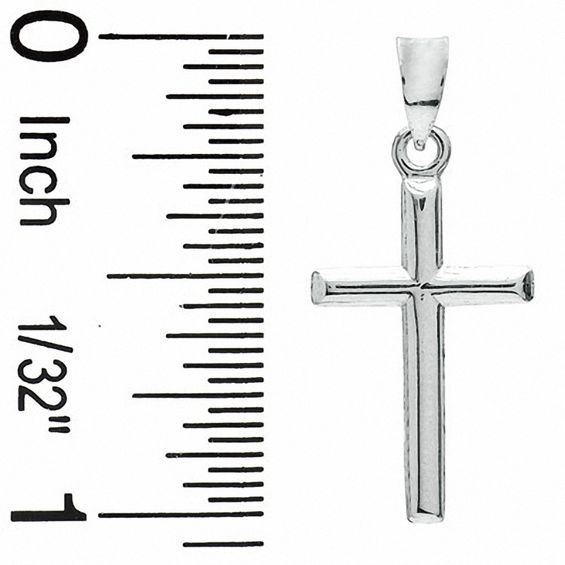 Plain Cross Charm in 10K White Gold