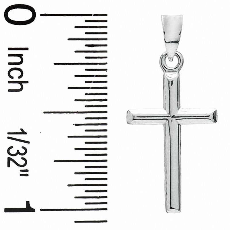Main Image 2 of Plain Cross Charm in 10K White Gold
