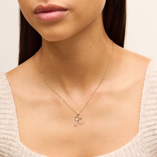 Diamond-Cut Heart Key Charm in 10K Two-Tone Gold