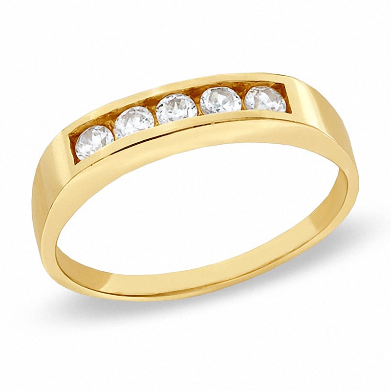 Main Image 1 of Child's Cubic Zirconia Band in 10K Gold - Size 4
