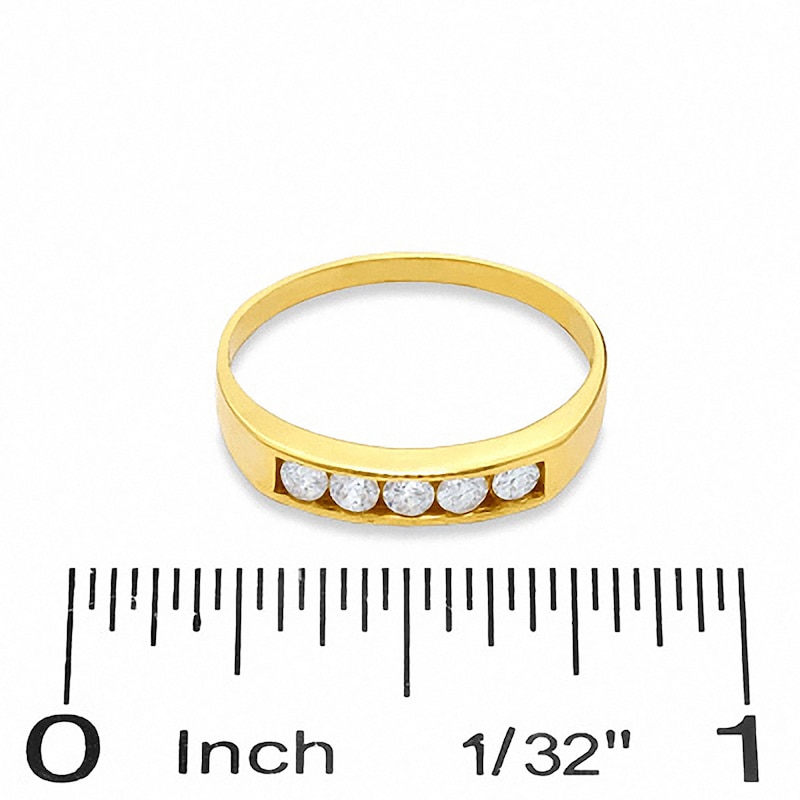 Main Image 3 of Child's Cubic Zirconia Band in 10K Gold - Size 4