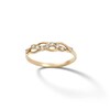 Cubic Zirconia Wave Ring in 10K Solid Gold - Size 8