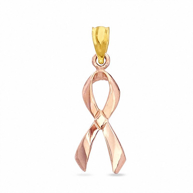 Main Image 1 of Breast Cancer Awareness Charm in 10K Two-Tone Gold