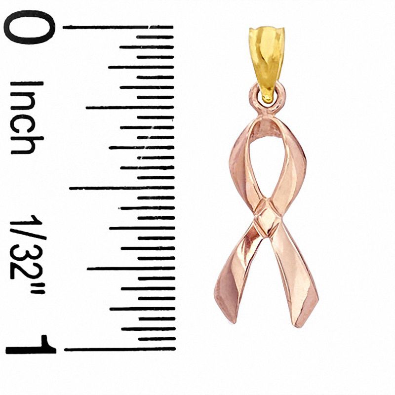 Main Image 2 of Breast Cancer Awareness Charm in 10K Two-Tone Gold