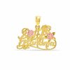 Thumbnail Image 1 of #1 Grandma with Roses Charm in 10K Two-Tone Gold