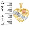 Thumbnail Image 2 of Grandma Banner in Heart Charm in 10K Tri-Tone Gold