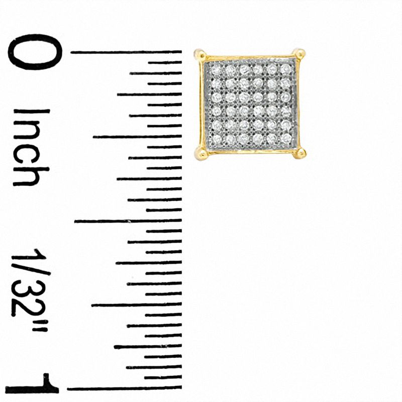 1/5 CT. T.W. Diamond Micro Square Earrings in 10K Gold | Banter