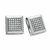 Thumbnail Image 1 of 1/5 CT. T.W. Diamond Square Framed Earrings in 10K White Gold